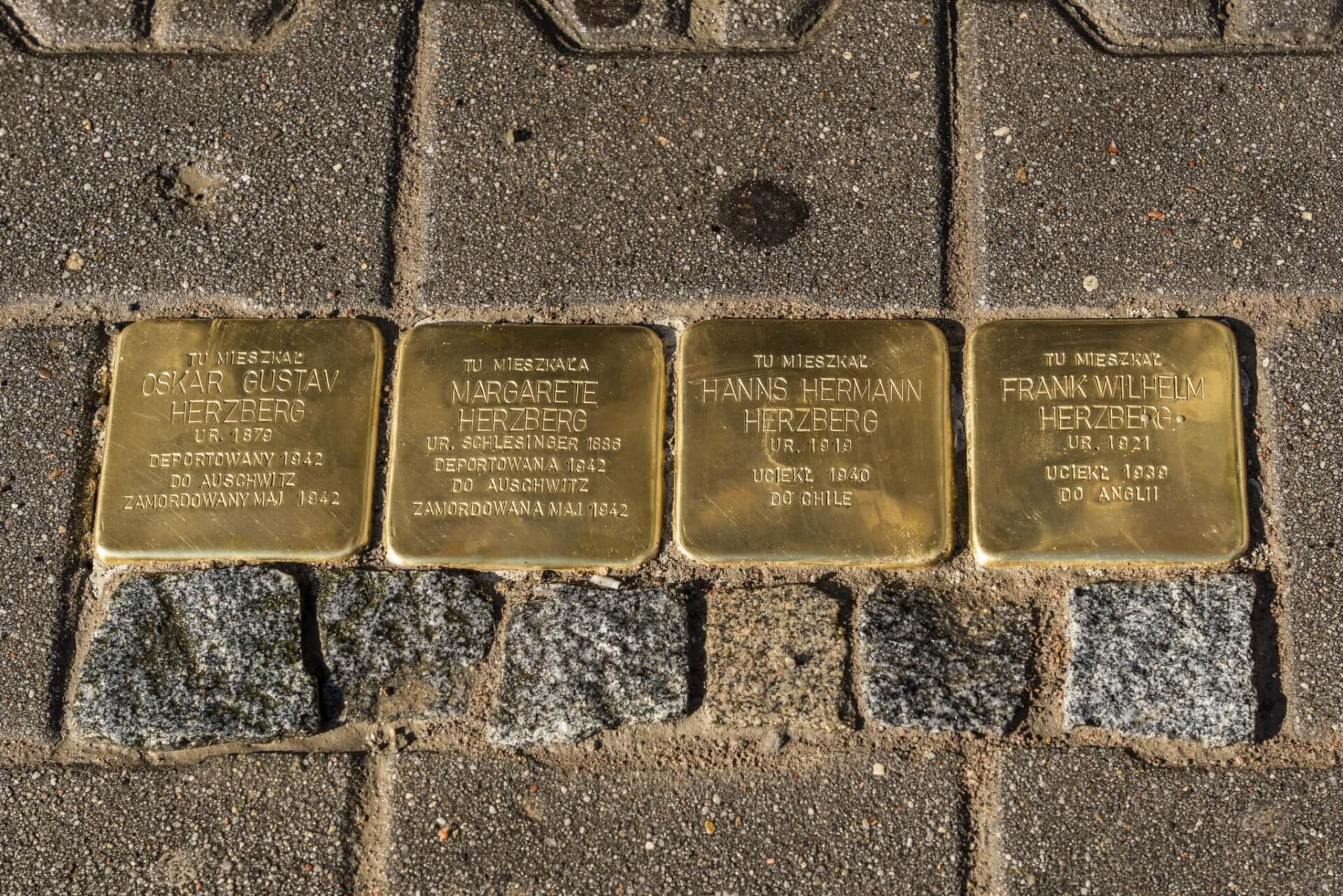 Stolpersteiny na ul. Wolności w Zabrzu